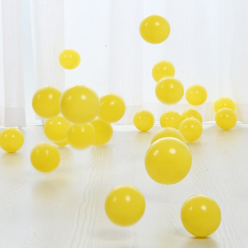 PlayMaty Play Ball Pool Pit Balls - 2.36inches Phthalate&BPA Free Plastic Ocean Transparent Balls for Kids Toddlers and Babys for Playhouse Play Tent Playpen Pool Party Decoration Pack of 70 (Yellow) - Image 4